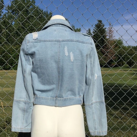 Ci Sono moto style light wash jean jacket - Picture 5 of 13